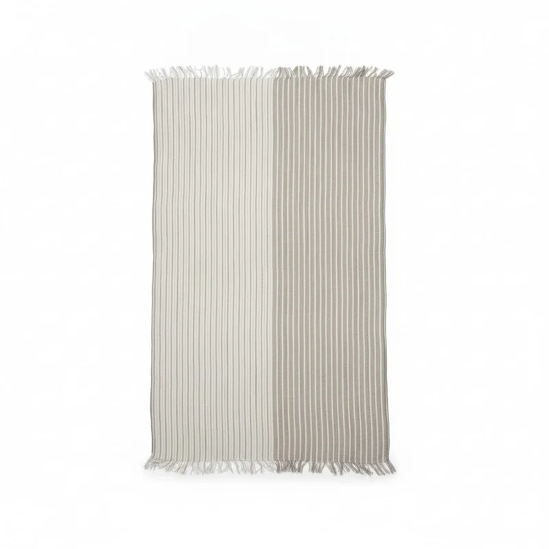 Foulard uomo sfrangiato righe 57x170cm - Beige