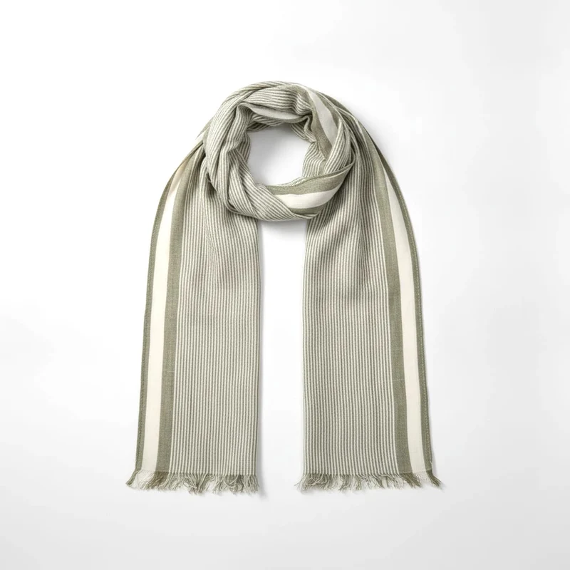 Foulard uomo righe piccole - Verde