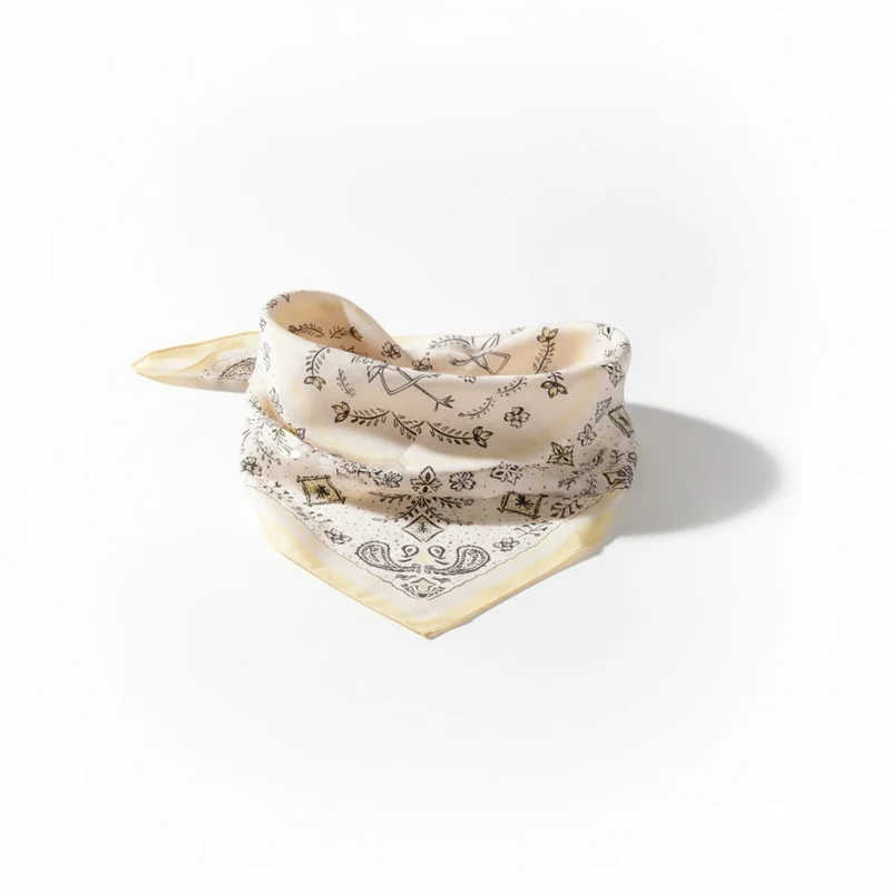Foulard donna quadrato stampa - Giallo