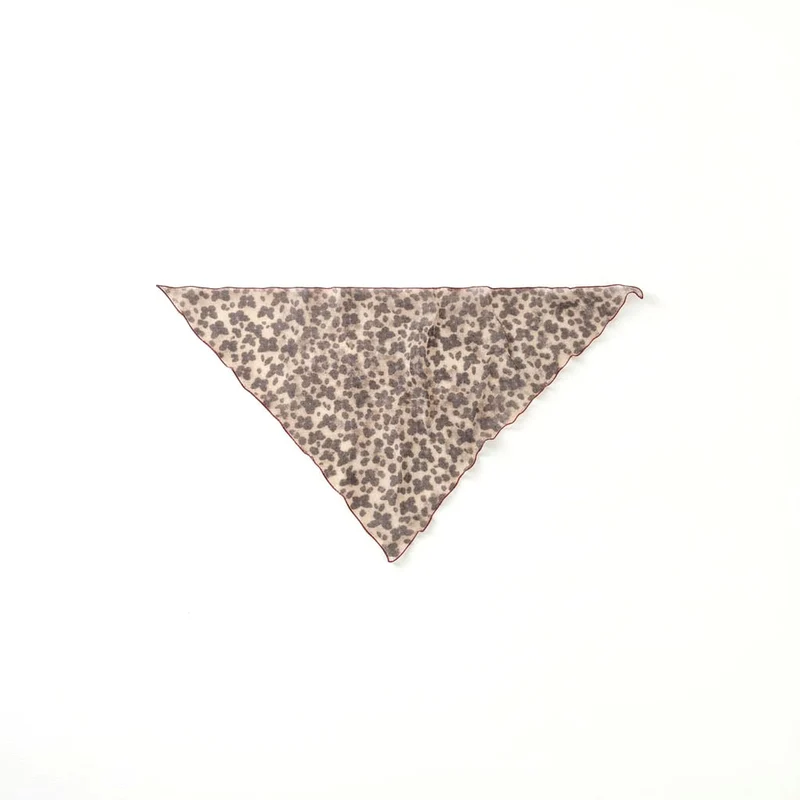 Foulard donna semitrasparente leopardato con bordino - Marrone