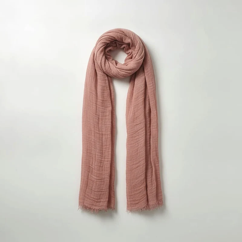 Foulard donna unito sfrangiato - Rosa antico