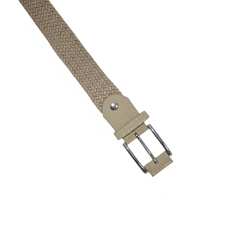 Cintura uomo intrecciata elastica - Beige
