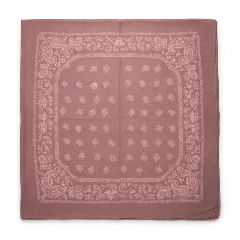 Foulard effetto lino paisley - Bordeaux