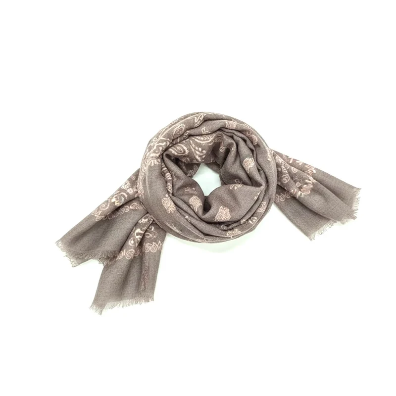 Foulard effetto lino paisley - Moro