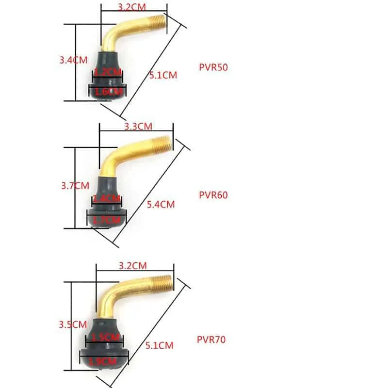Valvola Pneumatici Tubeless 4 taglie Adattatori dello Stelo della Valvola Adatto a Scooter e Biciclette