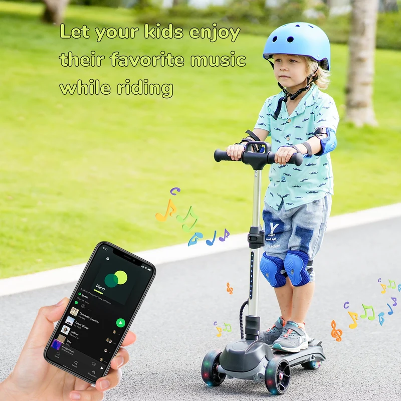 iScooter iK2 Height Adjustable Kids Electric Scooter with Flashing Wheels