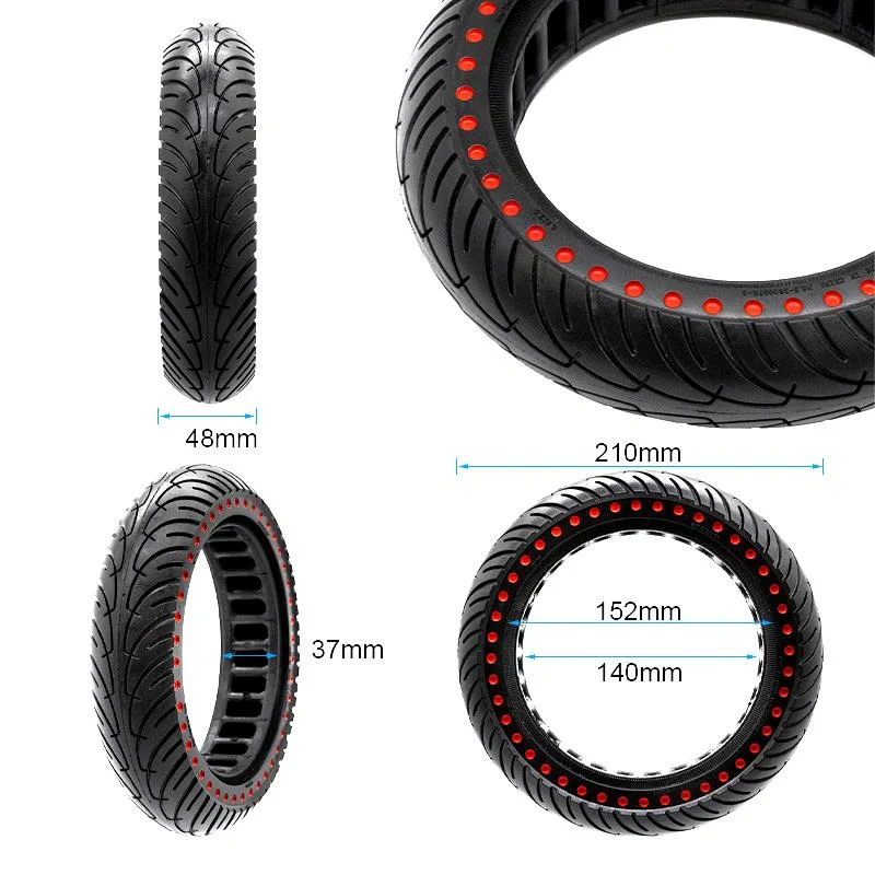 PNEUMATICO pieno gomma solida ruota 8.5x2-6.1/B34 pollici ultraleggera linea rossa per monopattino Xiaomi, Ducati, Lexgo, Nilox, Alfa Romeo, Vivobike, Woow