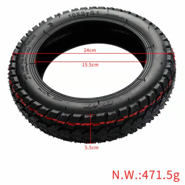 Pneumatico tubeless OFFROAD 10×2-6.1 pollici per monopattino Xiaomi, Ducati, Lexgo, Nilox, Alfa Romeo, Vivobike, Woow (Modello Off-Road)