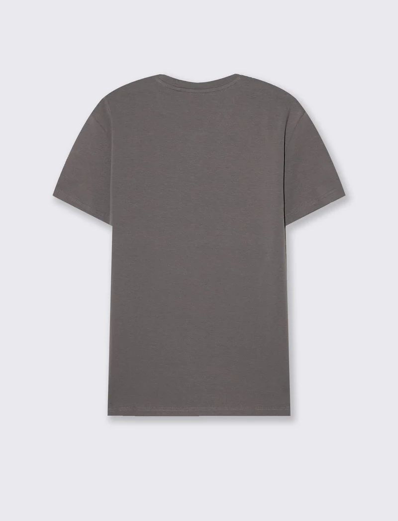 T-SHIRT BASIC IN COTONE ELASTICIZZATO SLIM FIT - Grigio