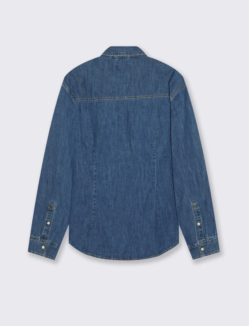 CAMICIA IN DENIM CON TASCHE - Denim