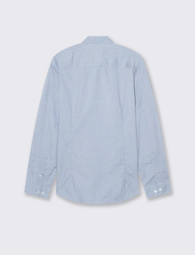CAMICIA MICRO FANTASIA REGULAR FIT - Celeste