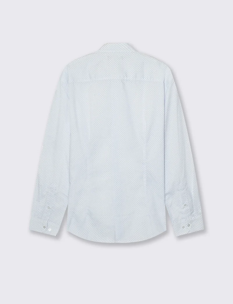CAMICIA MICRO FANTASIA REGULAR FIT - Bianco
