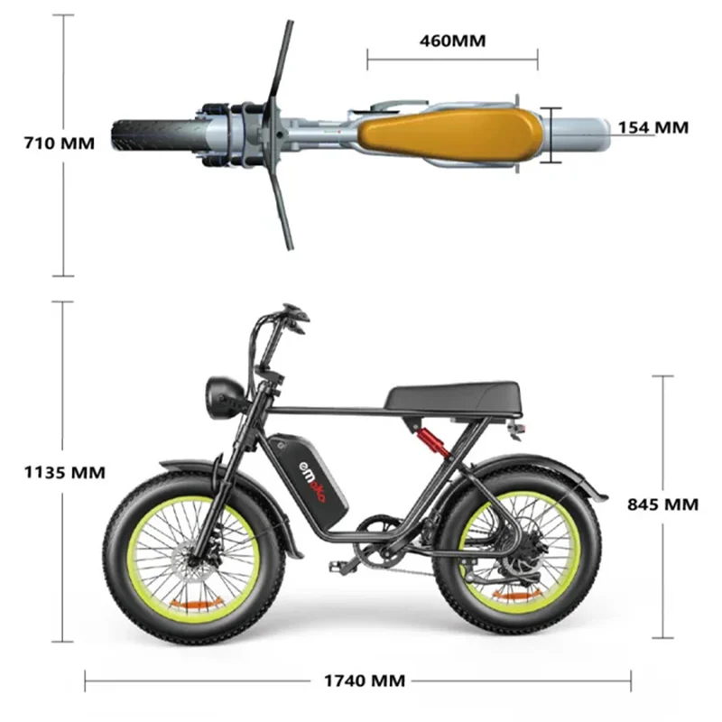 EMOKO C91 20" Fat Tire Electric All-Terrain Bike 2*1000W Dual Motor 48V 20Ah Battery