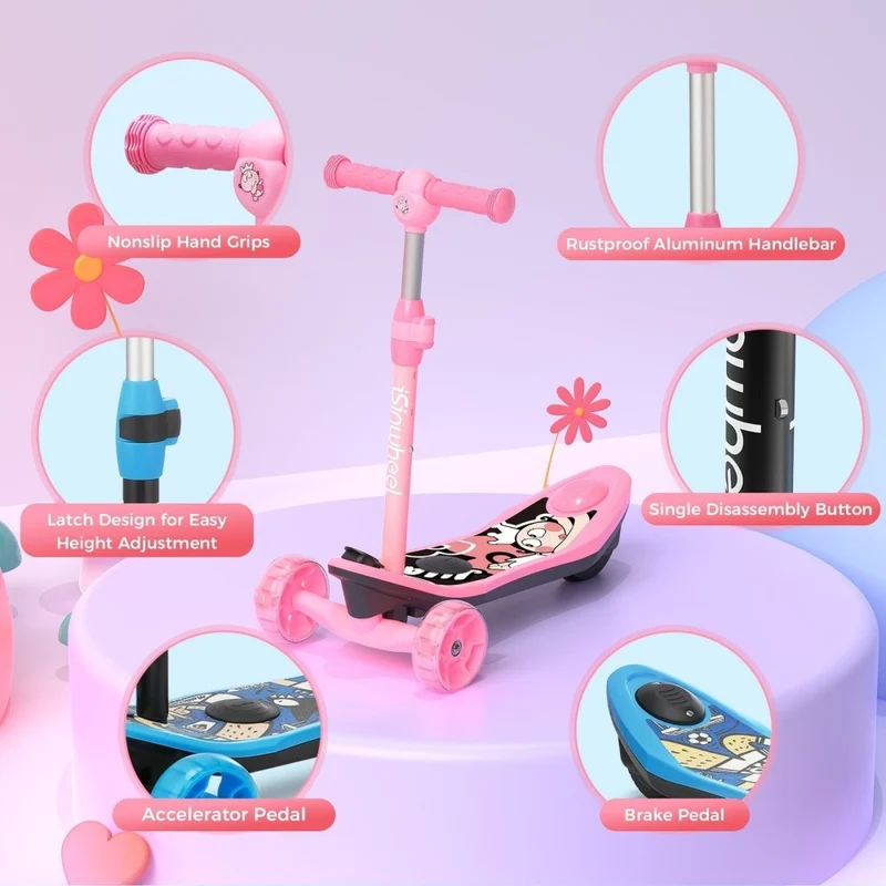 ISINWHEEL Mini Pro Kids 3 Wheel Electric Scooter 60W Motor 12.8-14.6V 5Ah Battery (2 IN 1 Designㄘ