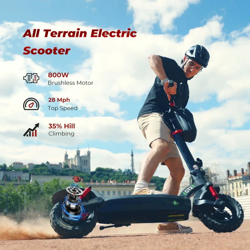ISINWHEEL GT2 11" Foldable Electric Scooter 800W Motor 48V 15Ah Battery
