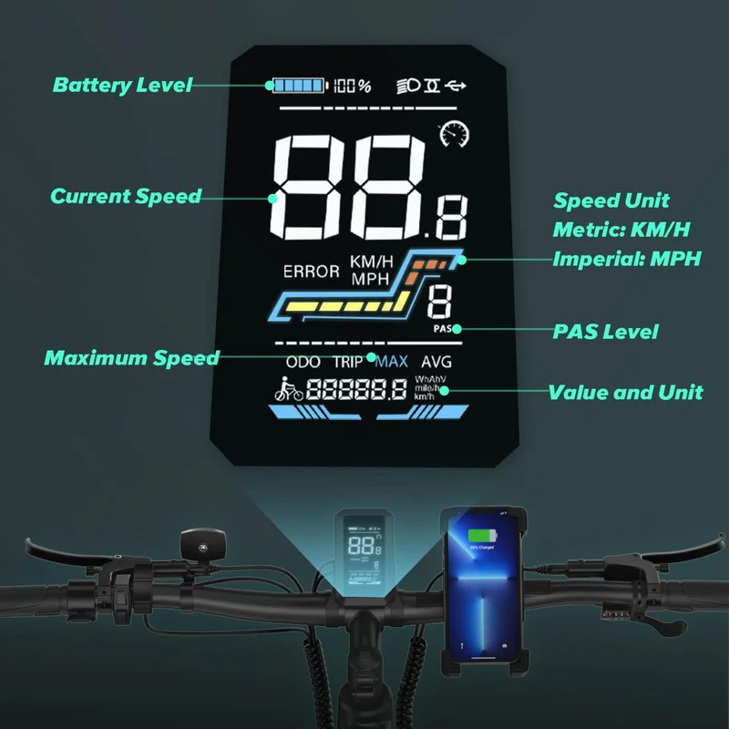 CYCROWN Ultra 26" Fat Tire Electric Mountain Bike 1000W Motor 48V 15Ah Battery