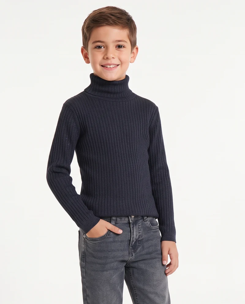 Maglia Collo Alto Calda e Confortevole - Blu