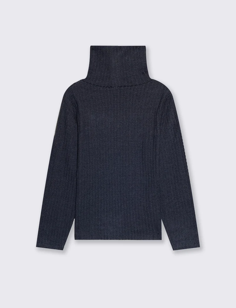 Maglia Collo Alto Calda e Confortevole - Blu