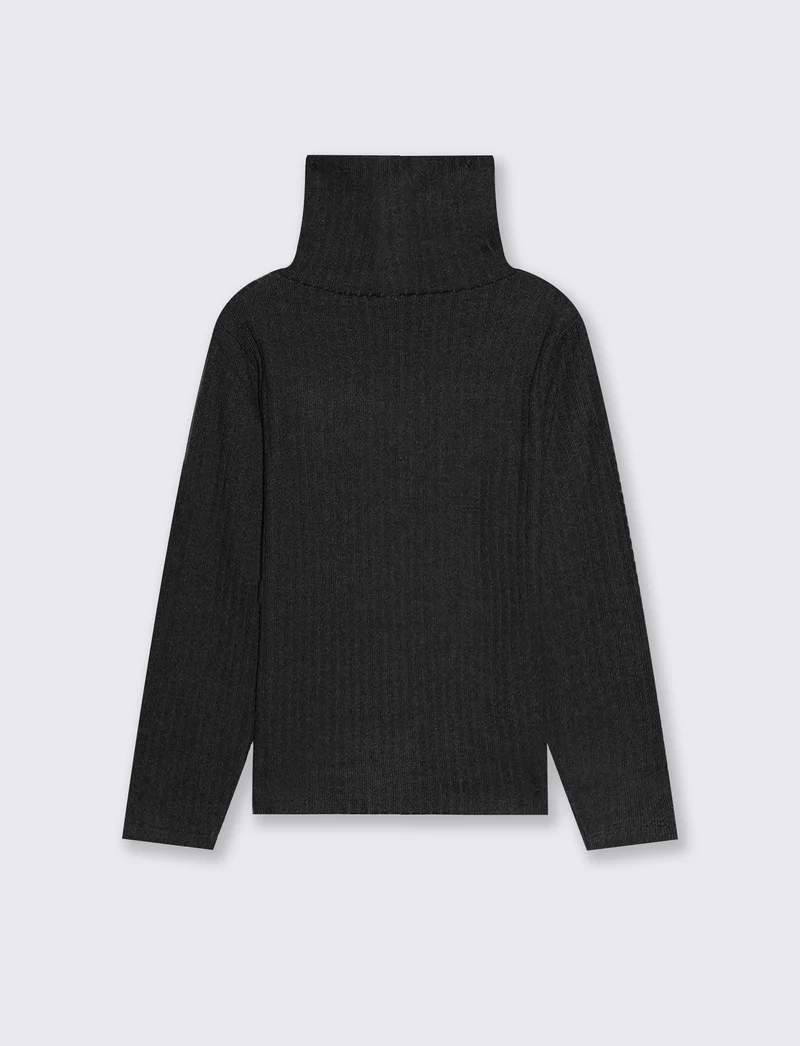 Maglia Collo Alto Calda e Confortevole - Nero