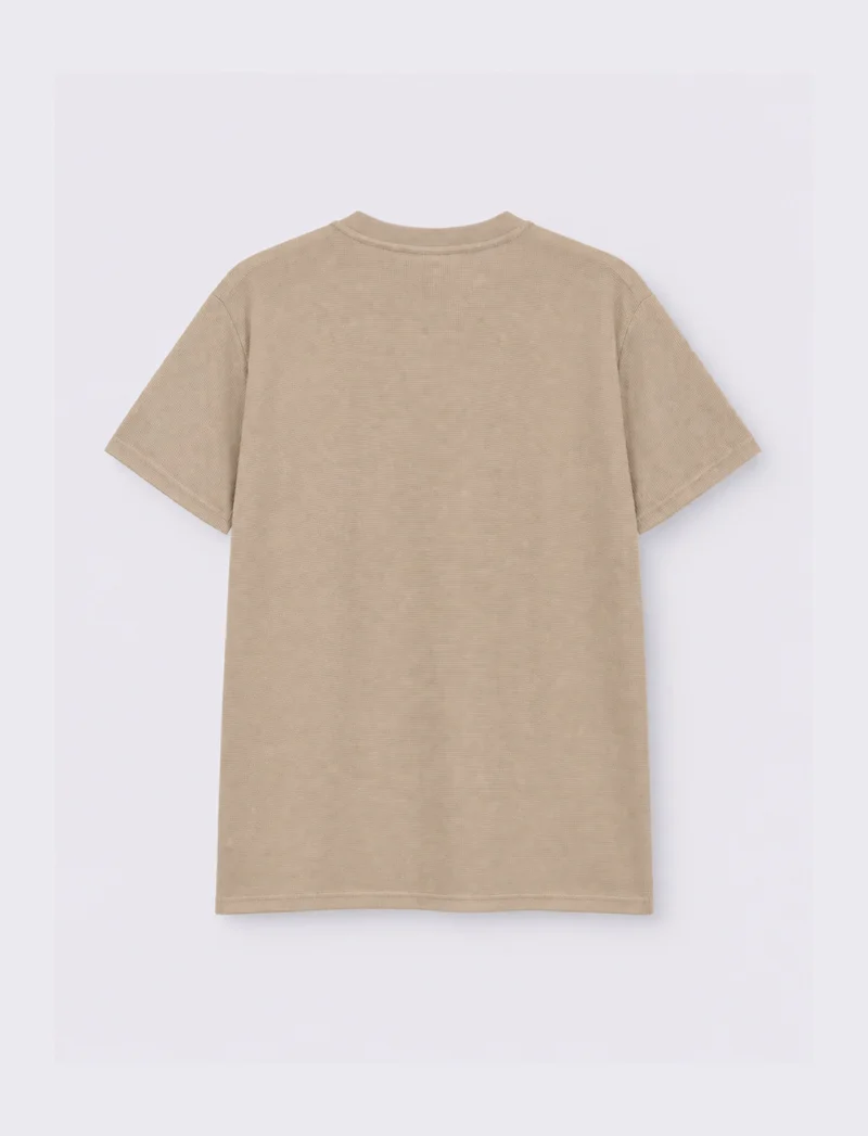 T-SHIRT WAFFLE REGULAR FIT - Beige