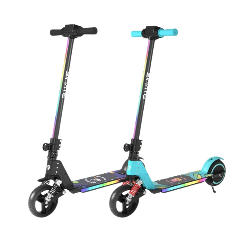 SIMATE S5 6.5" Kid's Foldable Colorful Body Lights Electric Scooter 130W Motor 24V 2.5Ah Battery (New)