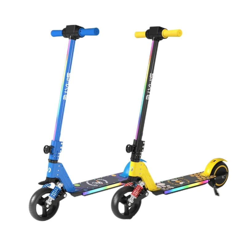 SIMATE S5 6.5" Kid's Foldable Colorful Body Lights Electric Scooter 130W Motor 24V 2.5Ah Battery (New)