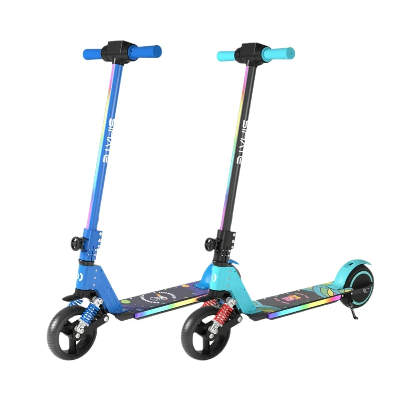 SIMATE S5 6.5" Kid's Foldable Colorful Body Lights Electric Scooter 130W Motor 24V 2.5Ah Battery (New)