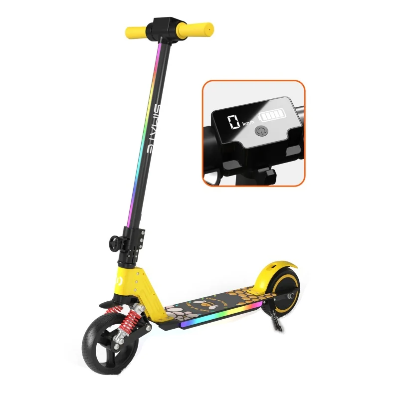 SIMATE S5 6.5" Kid's Foldable Colorful Body Lights Electric Scooter 130W Motor 24V 2.5Ah Battery (New)