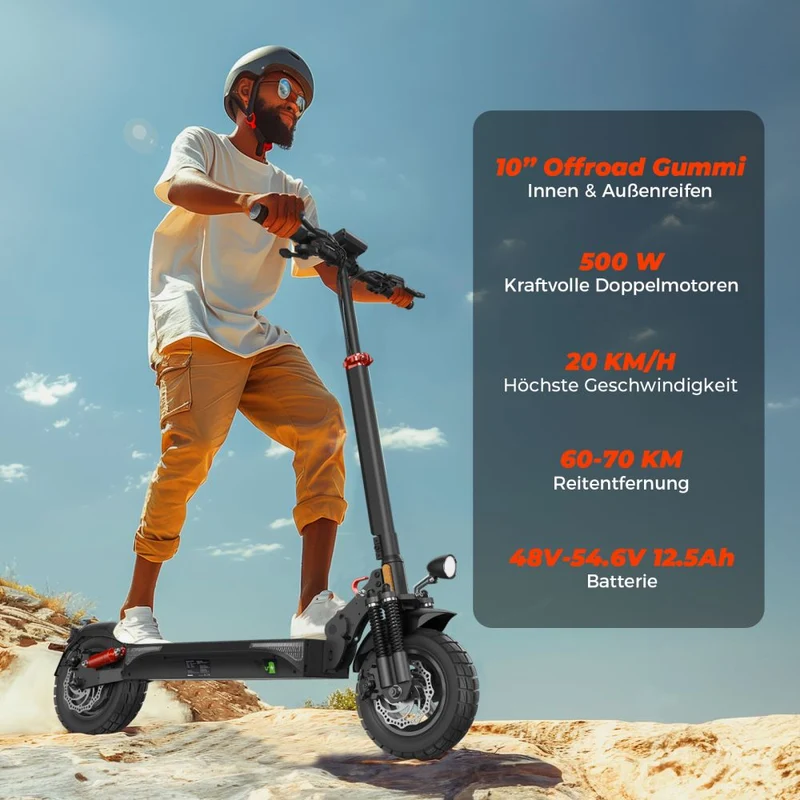 ISINWHEEL T4 10" Commuter Electric Scooter 1000W Motor 42V 12.5Ah Battery (ABE)