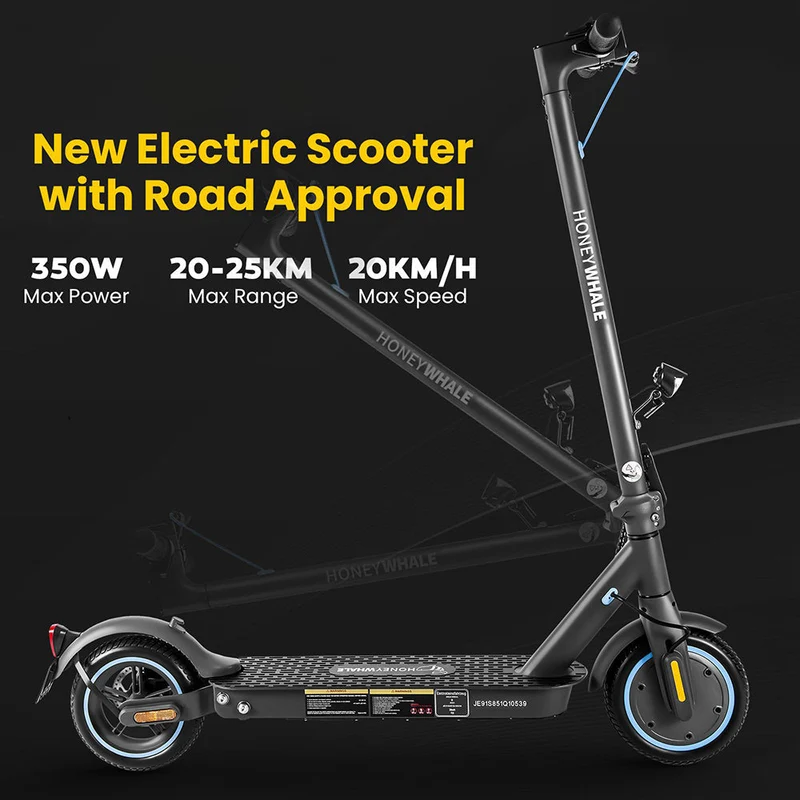 HONEYWHALE E9 8.5" Foldable Electric Scooter 350W Motor 36V 7.5Ah Battery (ABE)