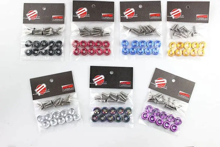 RONDELLE Colorate in alluminio per monopattino 10 pcs Rondella Nera, Rossa, Blu