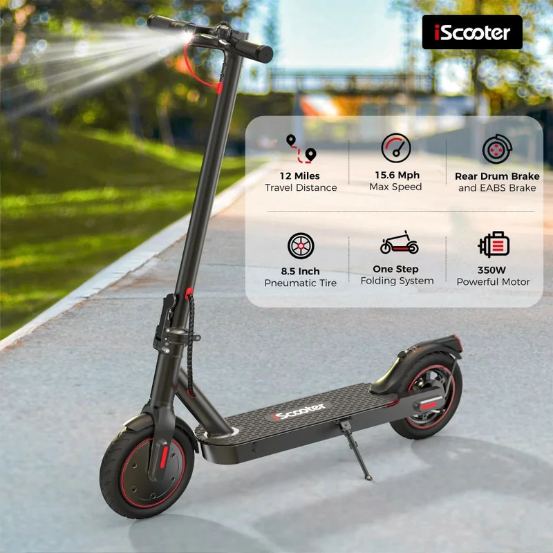 ISCOOTER I8 8.5" Folding Commuter Electric Scooter 350W Motor 42V 5.2Ah Battery