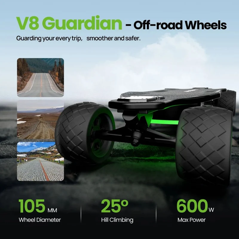 ISINWHEEL V8 Electric Skateboard 600W*2 Motor 37V 5Ah Battery