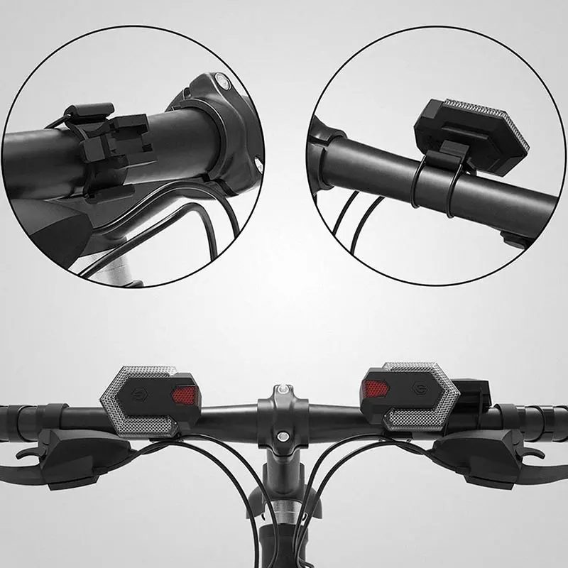 FRECCE 4 Indicatori di Direzione per Bici e monopattini elettrici Fanale Anteriore E Posteriore con Telecomando, Ricarica USB