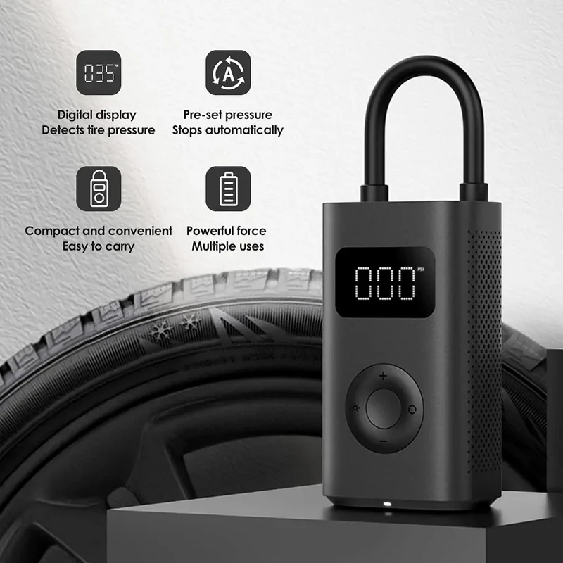 AIR PUMP Xiaomi Compressore Elettronico ad Aria Compressa con Adattatore Valvola per Auto,Biciclette,Moto,Bici