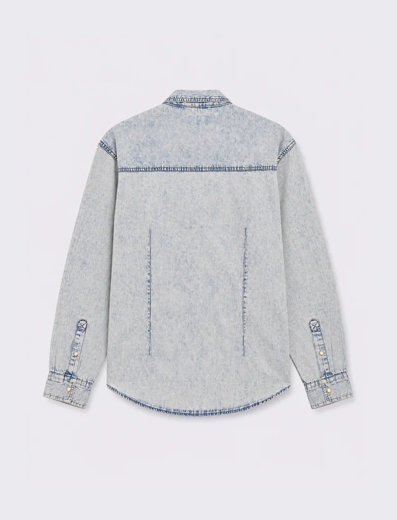 CAMICIA IN DENIM CON TASCHE - Denim chiaro