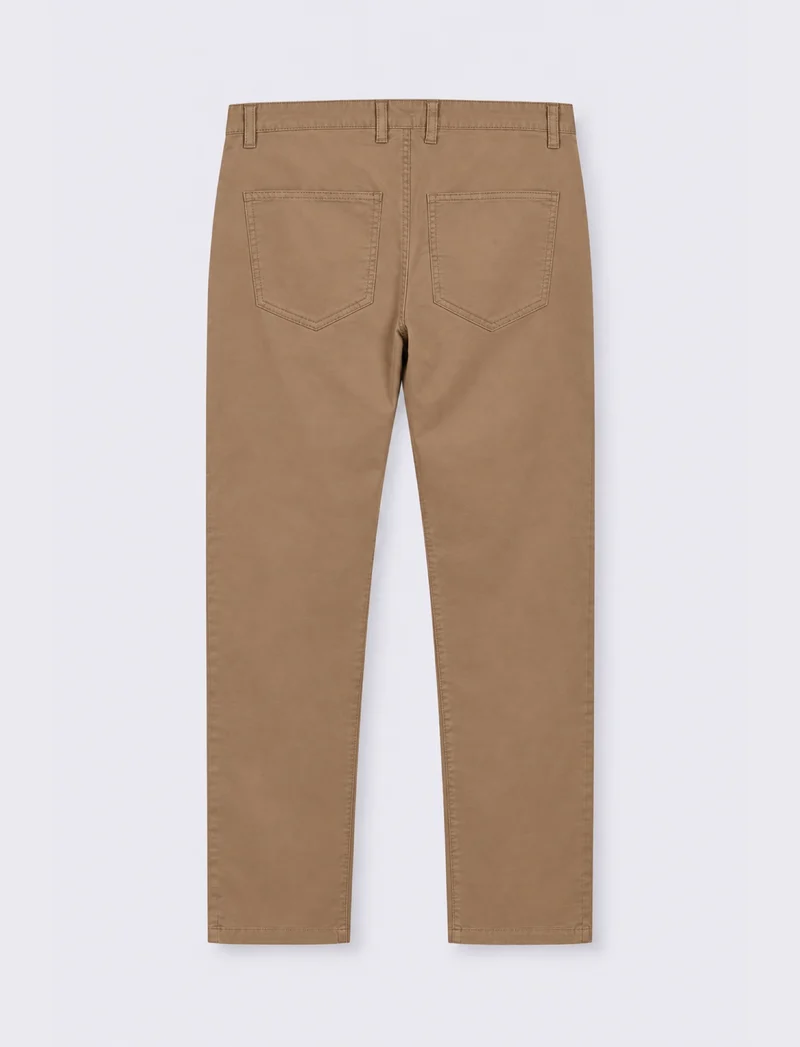 PANTALONI BASIC 5 TASCHE REGULAR FIT - Verde kaki