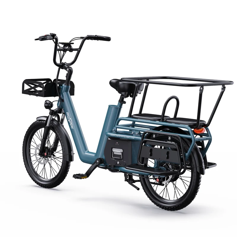 ONESPORT OT01 20" Step-Through Longtail Cargo Electric Bike 650W Motor 48V 27Ah Battery
