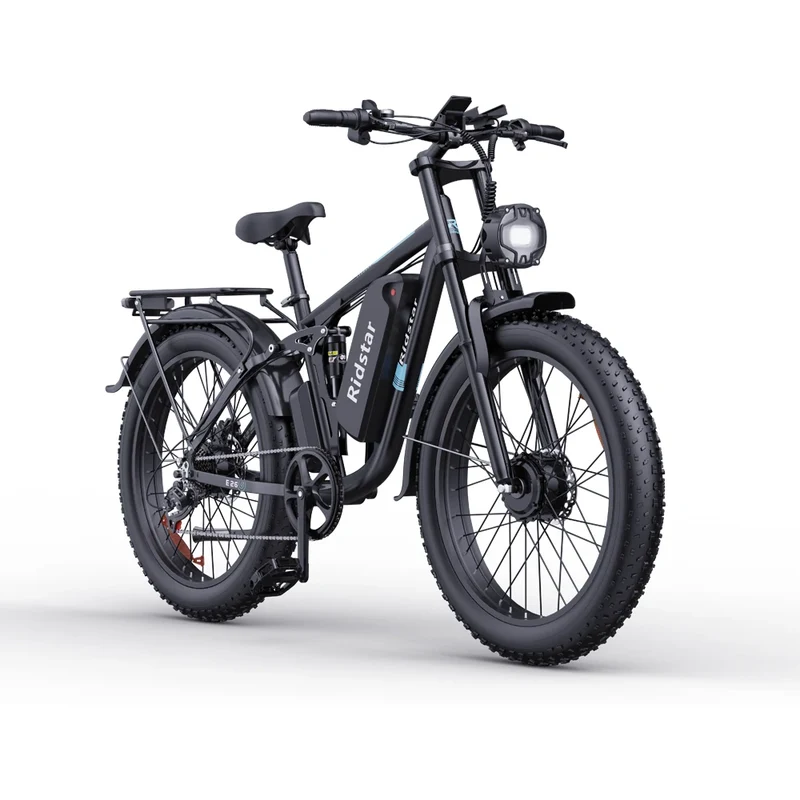 RIDSTAR E26 Pro 26" Fat Tires Mountain Electric Bike 2000W Dual Motor 48V 23Ah Battery
