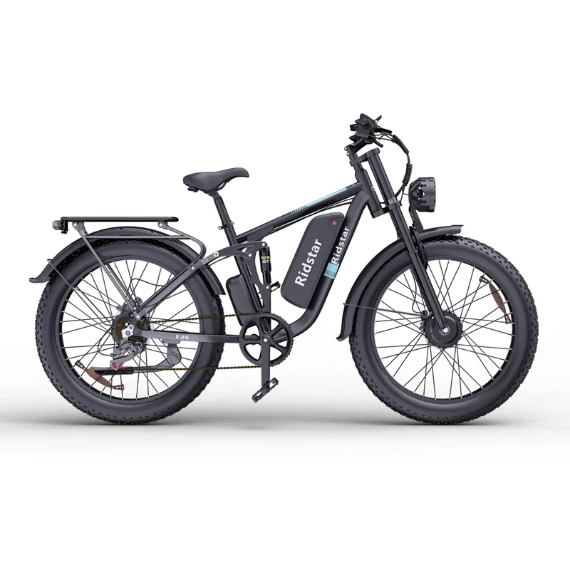 RIDSTAR E26 Pro 26" Fat Tires Mountain Electric Bike 2000W Dual Motor 48V 23Ah Battery