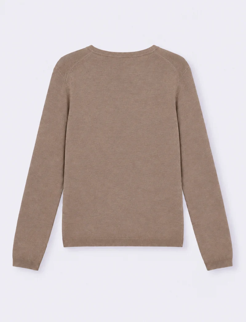 MAGLIA ML SCOLLO V - Grigio talpa
