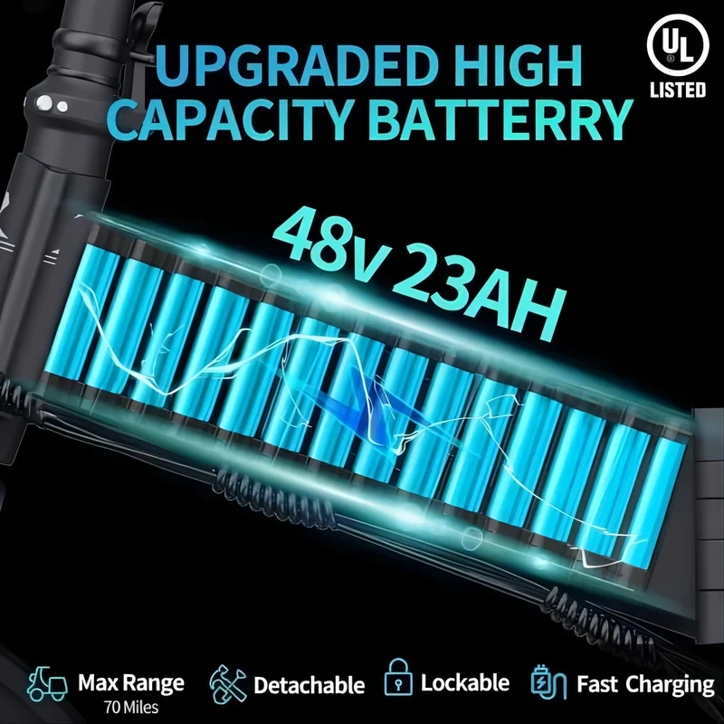 YVY H20 Pro 20" Folding Electric Bike 2000W Motor 48V 23AH Battery