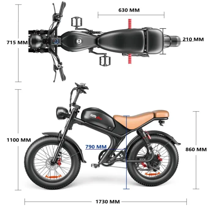 EMOKO C93 20" Fat Tire Electric Off-Road Bike 2000W Dual Motor 48V 23Ah Battery