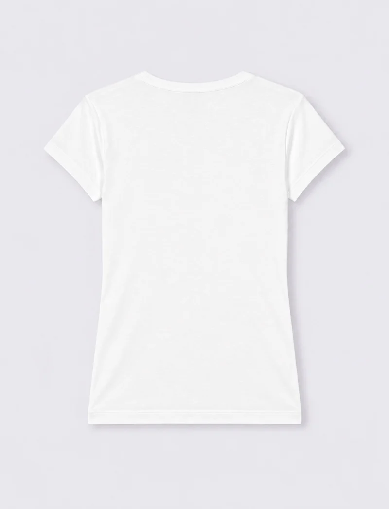 T-shirt con scollo a V - Bianco