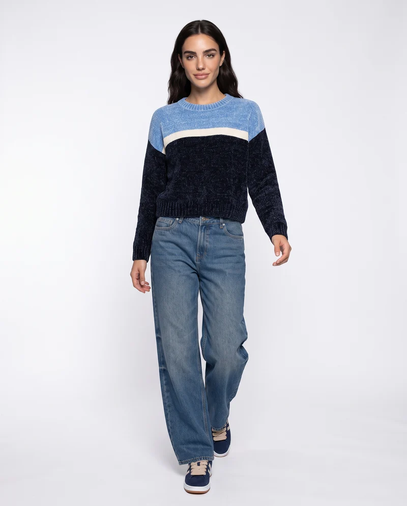 Maglia manica lunga paricollo elegante - var 3
