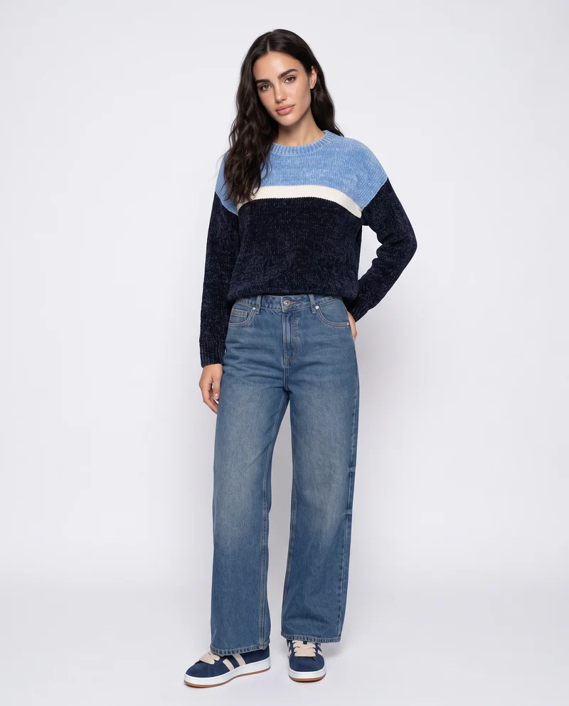 Maglia manica lunga paricollo elegante - var 3