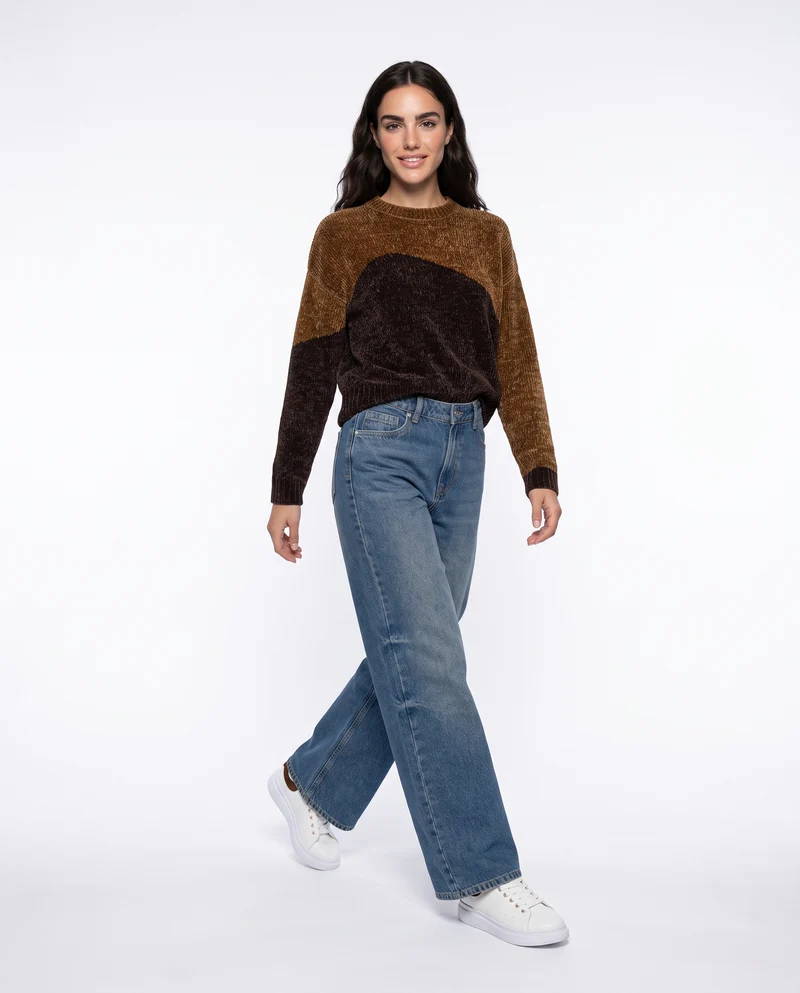 Maglia manica lunga paricollo elegante - var 2