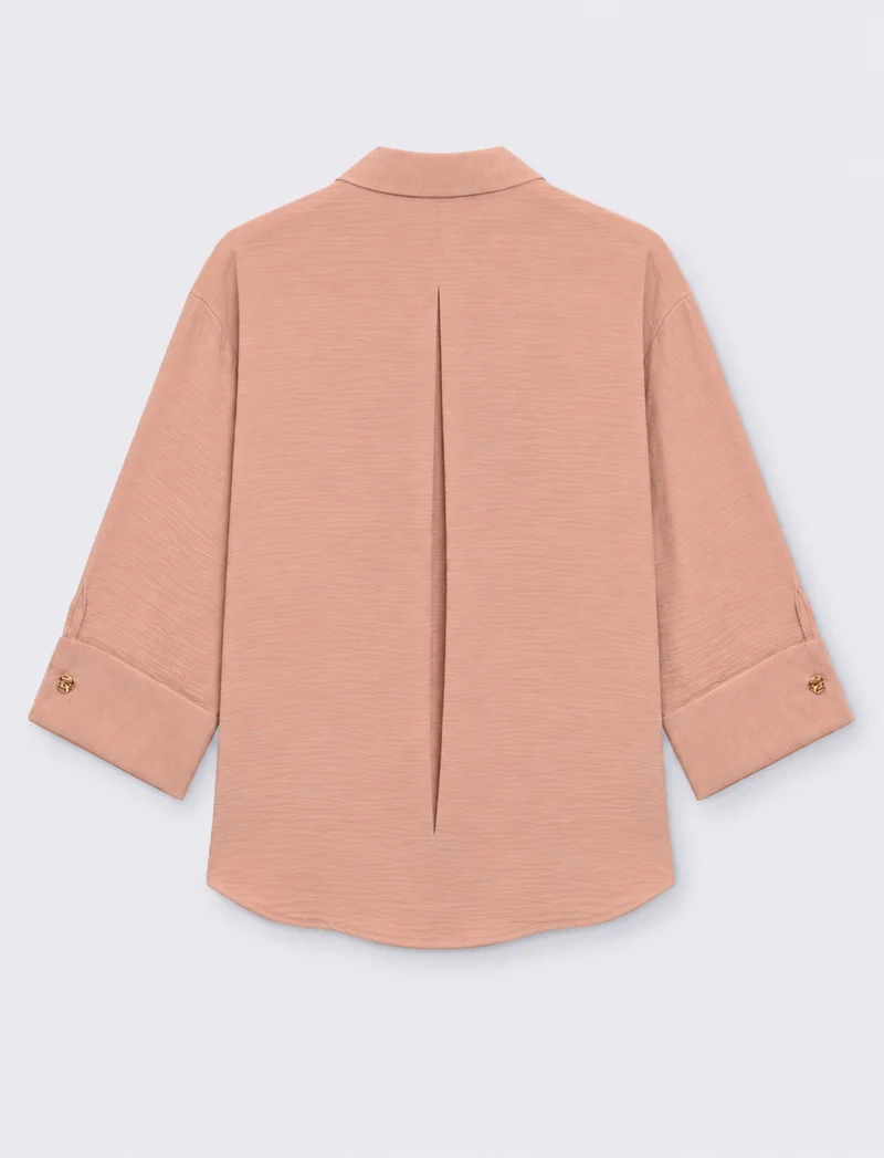 camicia regular manica 3/4 - Rosa antico