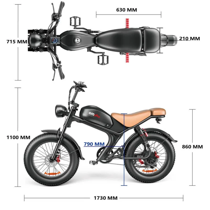 EMOKO C93 20" Off Road Electric Bike 1000w Motor 48V 20Ah Battery