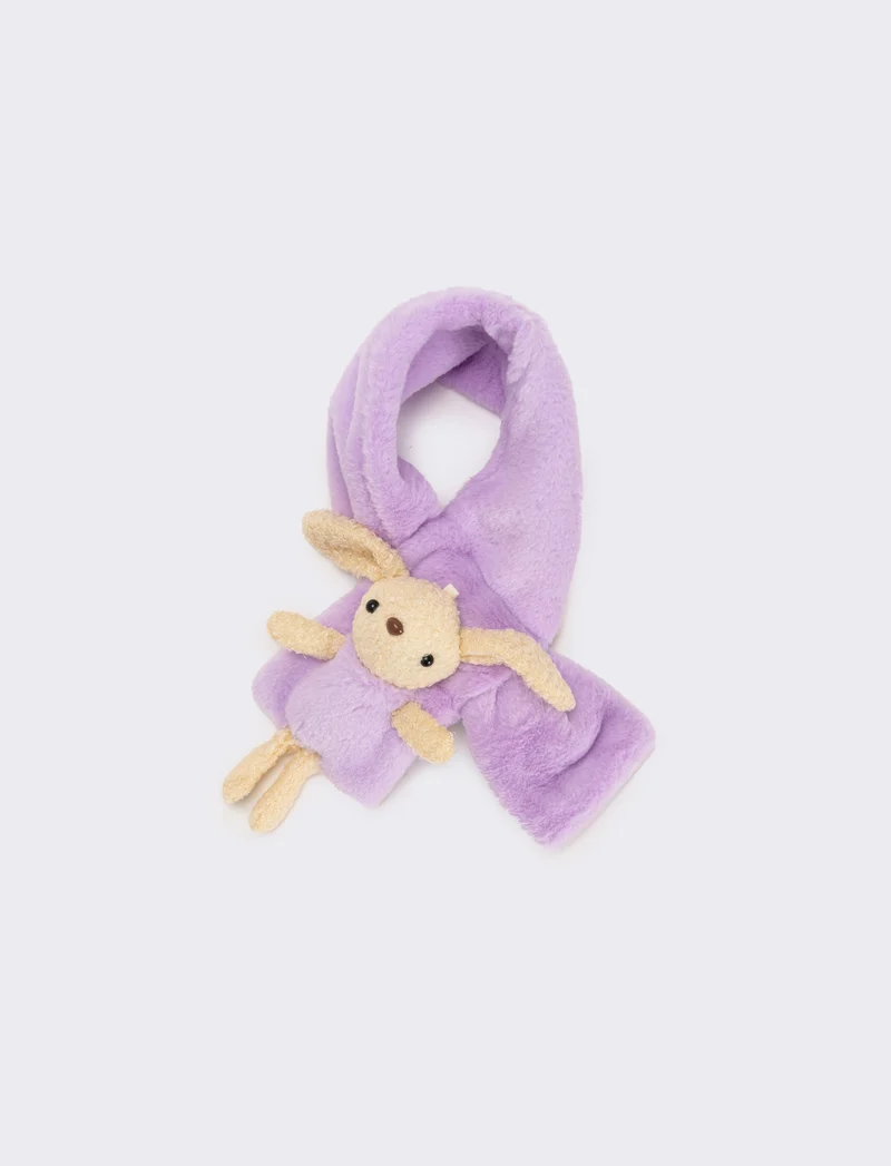 Sciarpa cravatta con coniglietto - Lilla